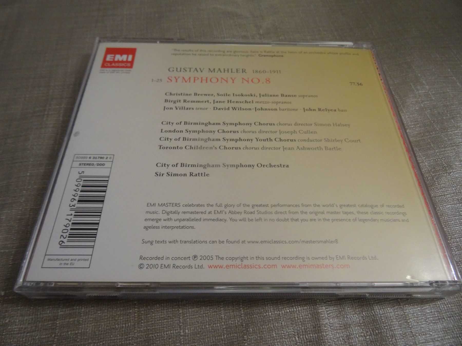 CDs: Mahler: Symphonie Nr. 8 - Simon Rattle CD – Gebraucht aus Olten von Disc-Ausverkauf 1
