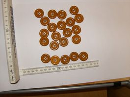 22 Knöpfe Ø 20 mm Kunststoff Gelb