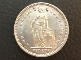 2 Franken 1914 vz-unz. Silber