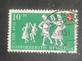 Schweiz 1951 Pro Patria 10 Vollstempel WALLENSTADT 6.VII.51