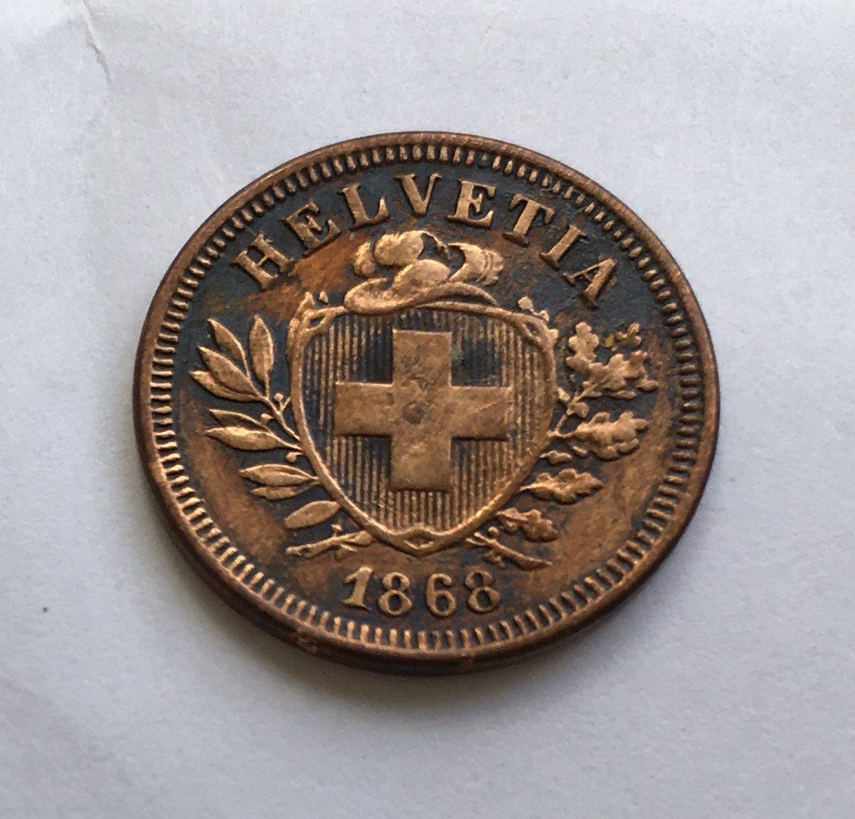 Tutti le monete: 1868 1 Rappen -unz – Usato da Kirchberg SG venduto da Zenhad69