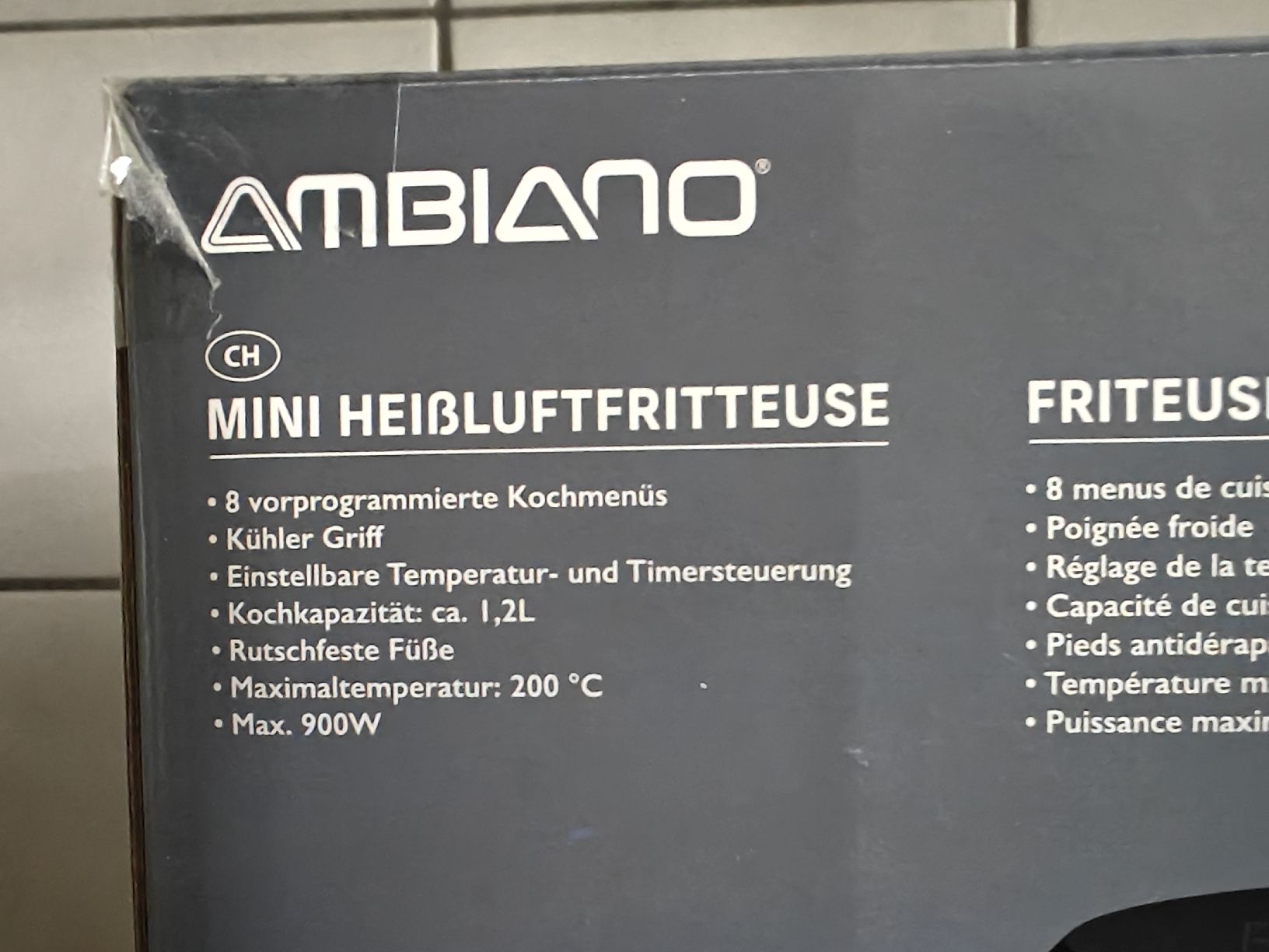 Ambiano Elettrodomestici da cucina: AMBIANO Mini Heissluftfritteuse - 200°C, 1.2L, Touchscreen  – Nuovo e nell'imballaggio originale da Kloten venduto da LadyStrolchi 3