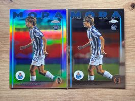 Soccer Rodrigo Mora RC REFRACTOR & Base Topps Chrome 2025