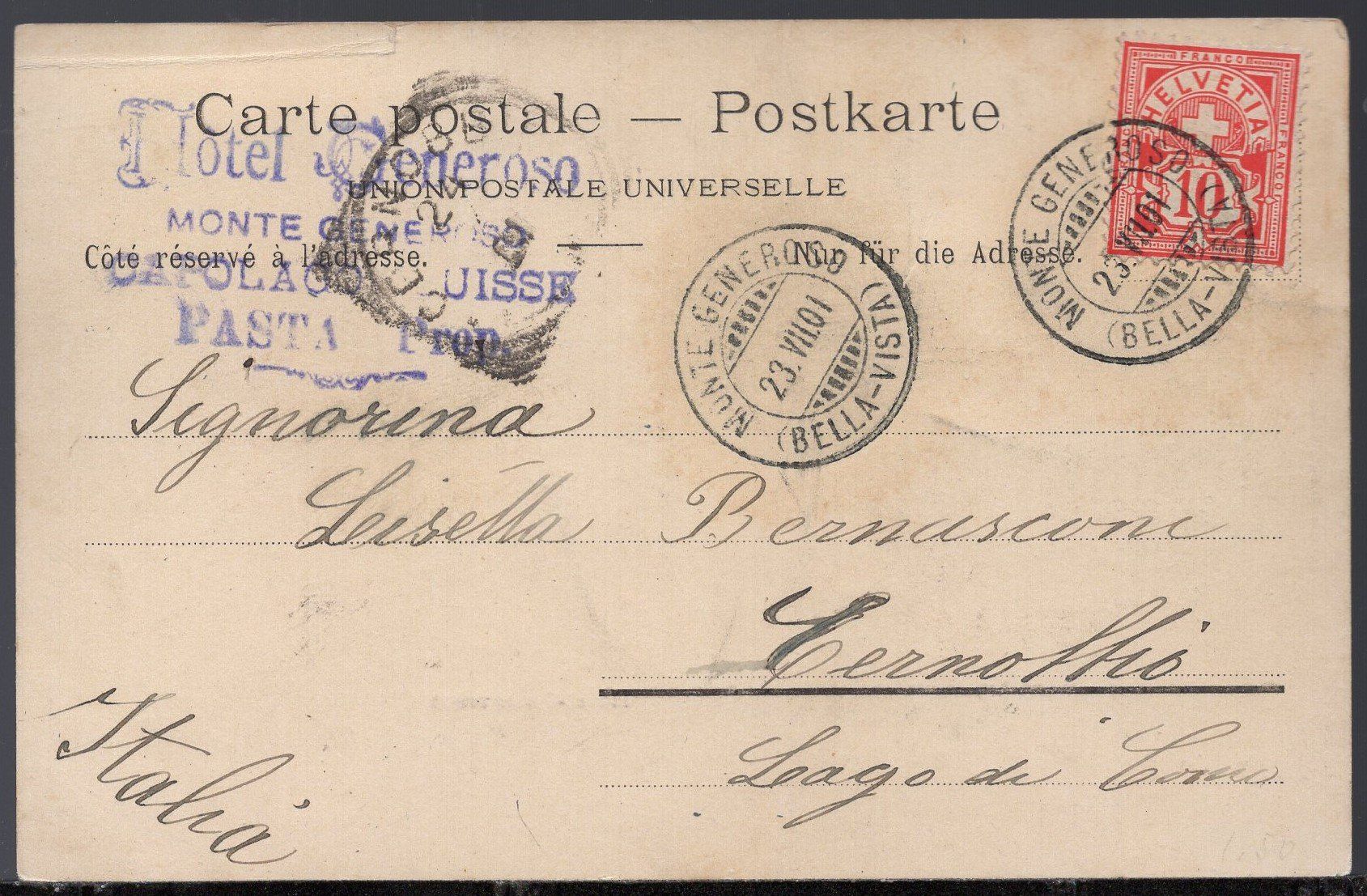 Ansichtskarten: Monte Generoso  Hotel - Restaurant 1901 – Gebraucht aus Aarau von kufi44 3