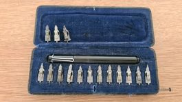 Vintage Pelikan Graphos Set Tuschefüller mit 15 Spitzen