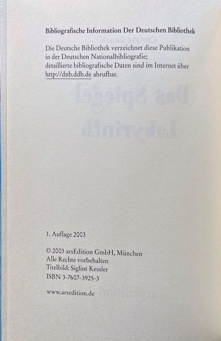 Libri: Zeuch Christa, Das Spiegel-Labyrinth – Nuovo (secondo la descrizione) da Sarnen venduto da Livres 2