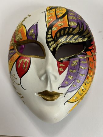 15,5x11,5x5 cm echte venezianische Maske mit Label Fasnacht