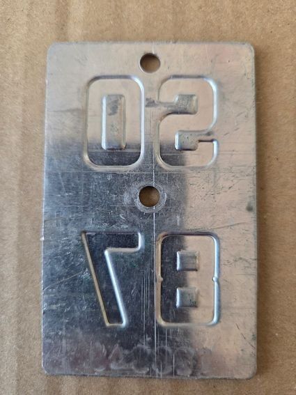 Sachs Ecriteaux: Velonummer SO 87 plaque Velo – D'occasion à Schenkon par Uhu007 1