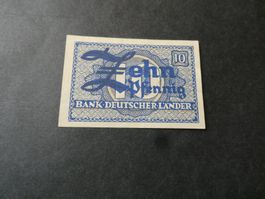 Bank Deutscher Länder, 10 Pfennig    ungefaltet