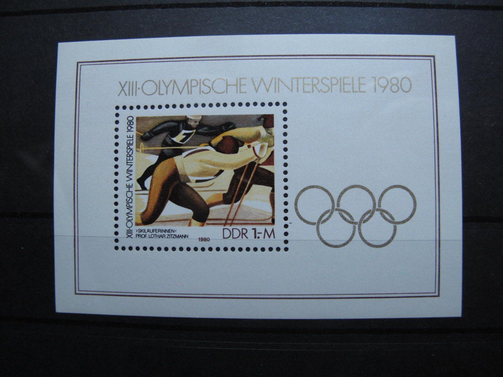 Tutti i francobolli: DDR 1980 Skiläuferinnen Blk 57** – Usato da Wil SG venduto da fva01