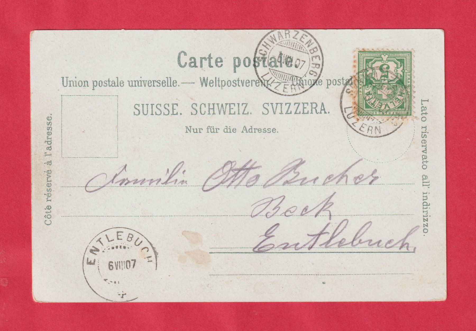 Cartoline postali: Gruss aus Schwarzenberg 4-Bild Farb-Litho – Usato da Zürich venduto da Gill46 1