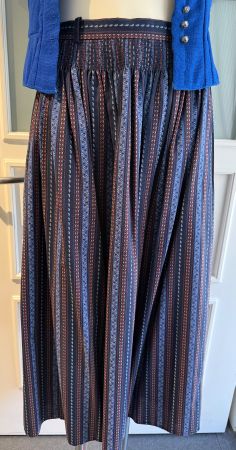 Trachten Rock für Mieder Dirndl Bluse , blau Baumw. Gr. 38