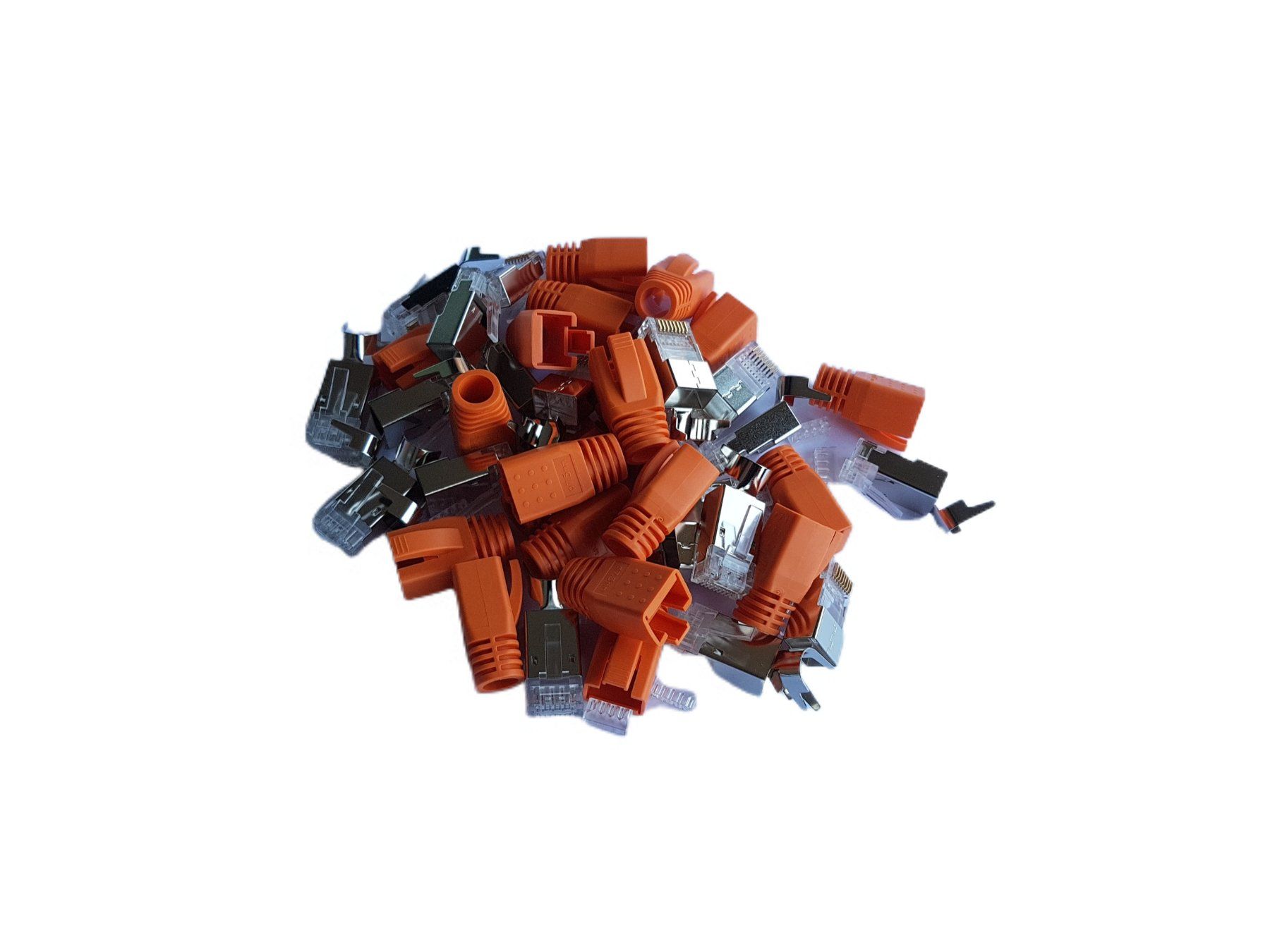 Spine: 5x RJ45 Stecker orange – Nuovo e nell'imballaggio originale da Perlen venduto da shelbycobra 2