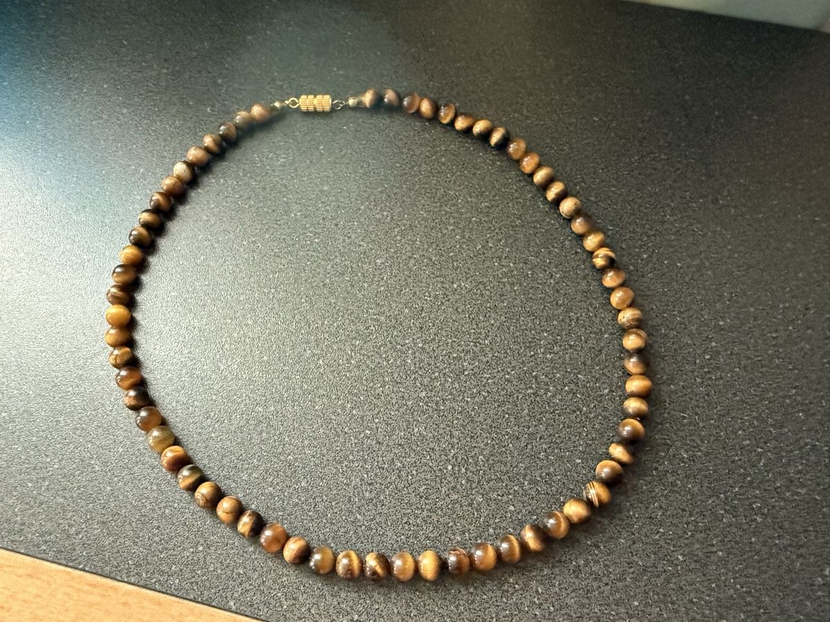 Catenine: Vintage Halskette mit Tigeraugensteinen – Usato da Lamone venduto da LaCantinaMagica 4