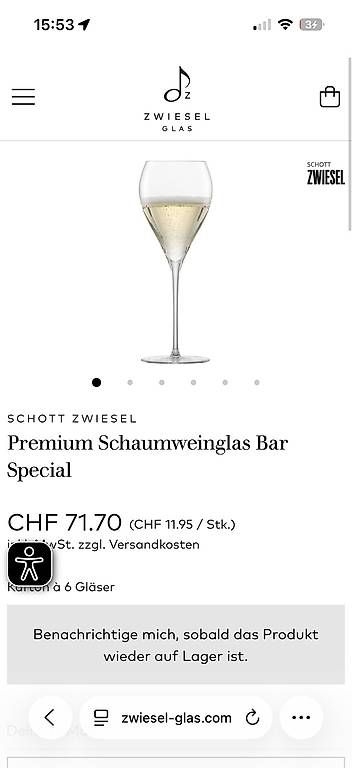 Zwiesel Gläser: SCHOTT ZWIESEL 6 Champagner/ Sekt Gläser – Gebraucht aus Zürich von mar_22hb 1
