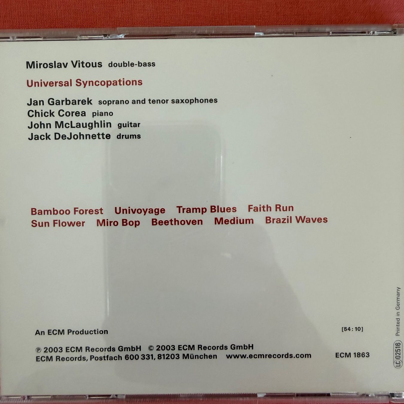 CDs: Miroslav Vitous – Corea - Garbarek, McLaughlin (CD ECM) 2000 – Gebraucht aus Zug von Mirare9 1