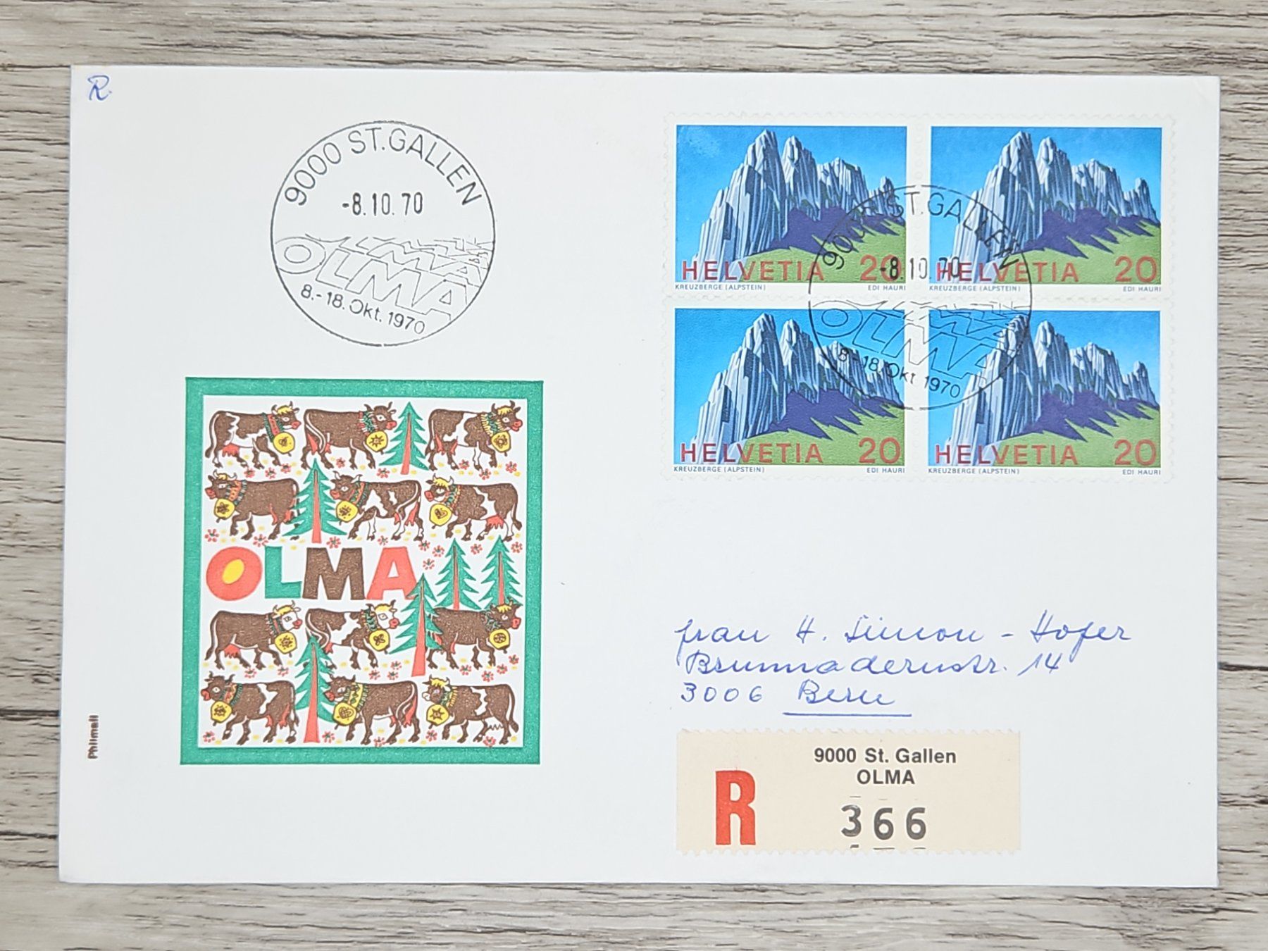 Tutti i francobolli: CL17 Enveloppe + Timbre Suisse 1970 – Usato da Cousset venduto da Patrick_Collections