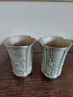 Zinnbecher, Japanische Kunst, Blumendesign, 2 Stk