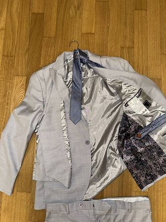 Herren Anzug komplett grau gr 52 L