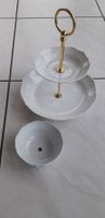 Lindner Porzellan Etagere 2fach. Oben mit Tasse austauschbar