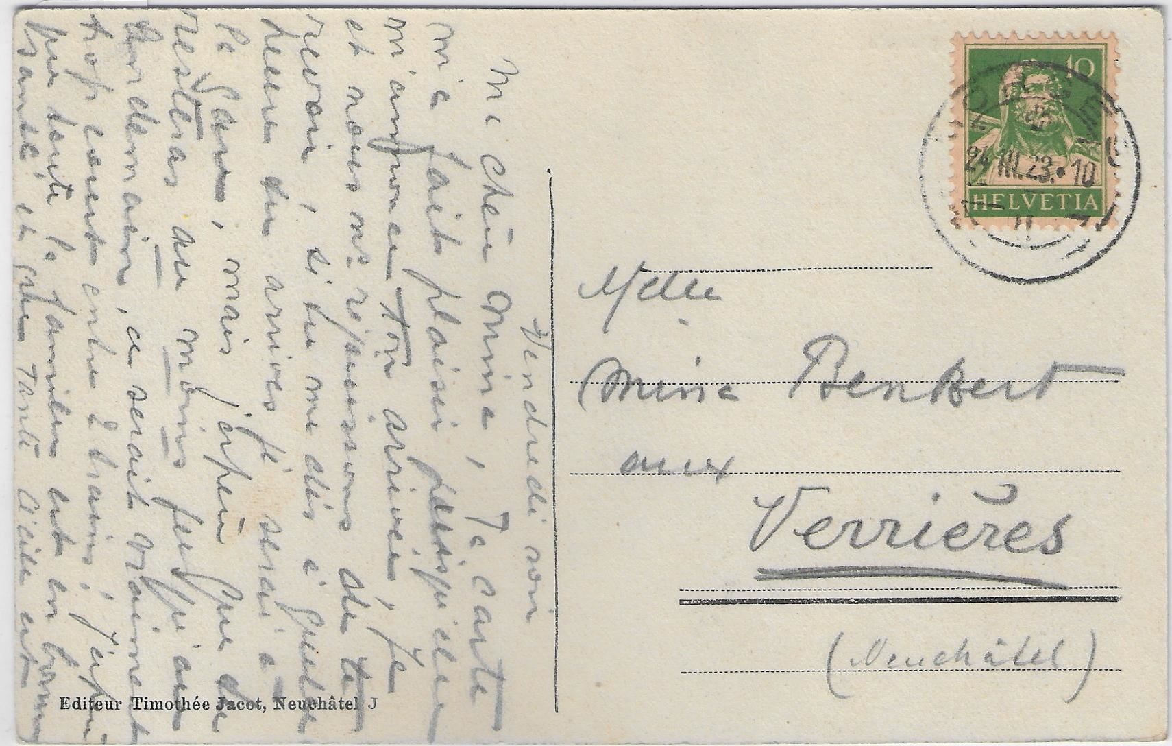 Cartoline postali: Auvernier - Vue generale – Usato da Ettingen venduto da Kartenplanet 1