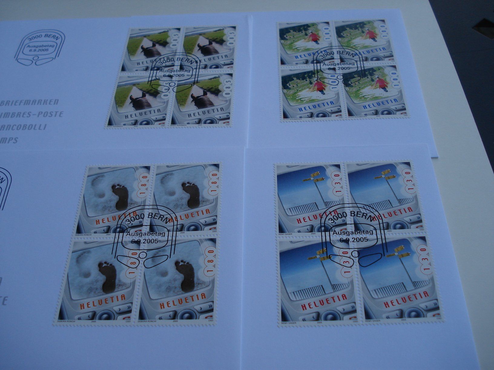 Tutti i francobolli: Satz MMS-Briefmarke 2005, FDC Einzel+ 4erblock, 5 Be – Usato da Niederwil AG venduto da morostahu