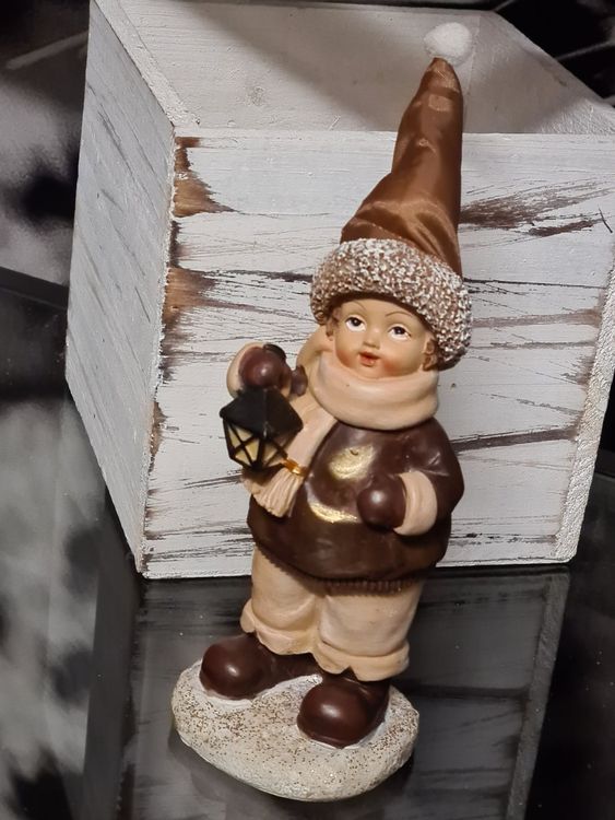 Figurines Décoratives Enfants D'hiver - Lot De 2, 15 Cm - Pailletées, Bonnets En Fil - Décoration Noël - 4