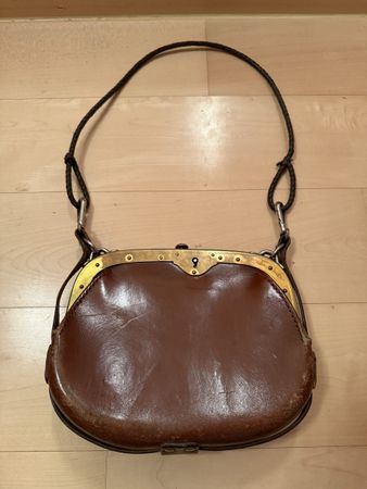 Vintage antike Ledertasche, Handtasche