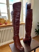 Kniehohe Lederstiefel  Cognac Braun von Kork Ease Gr.38