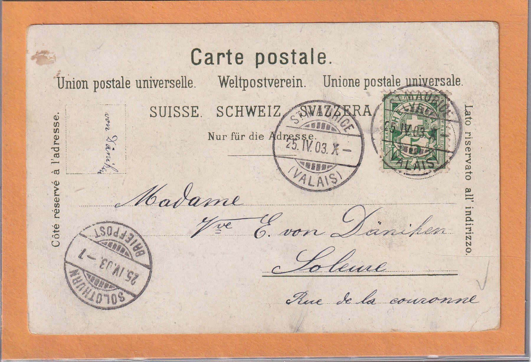 Cartoline postali: Aargauerin auf der Habsburg - 1903 – Usato da Orvin venduto da Pyaeschli 1