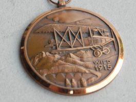 Medaille CH Schweiz Flug  Doppeldecker Flugzeug Wild Jg.1915