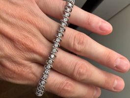 14K Weissgold Diamantarmband – Gutachten vorhanden