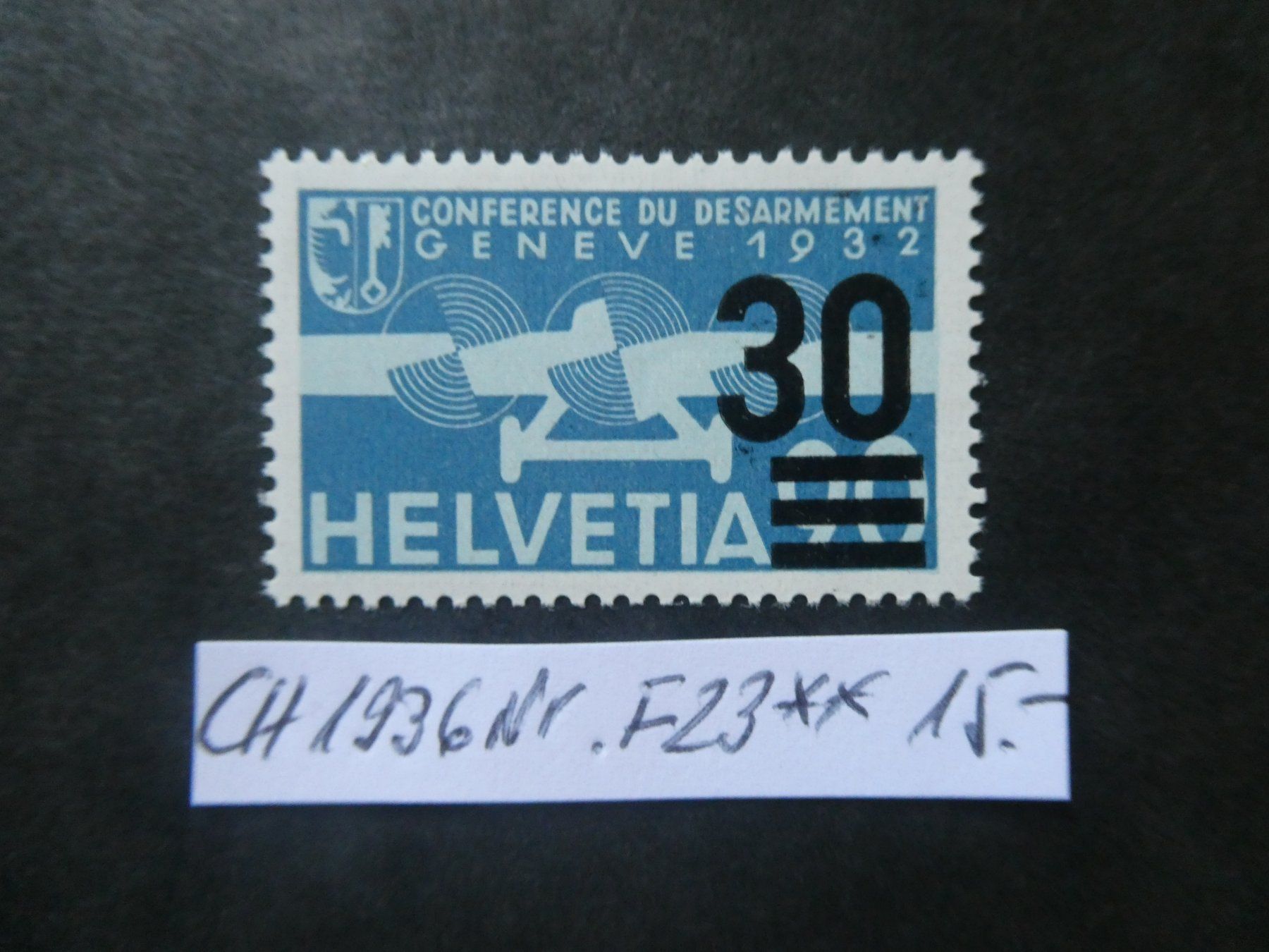 Tutti i francobolli: CH 1936 Nr. F23 postfrisch ** – Usato da Lausen venduto da Herbamare01