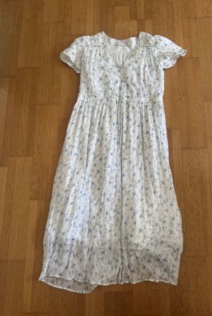 Kleid Christy Dawn geblümt weiss/blau Grösse M