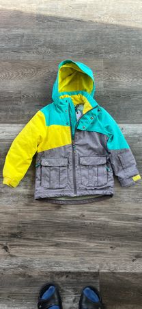 Winterjacke türkis/gelb gr 116
