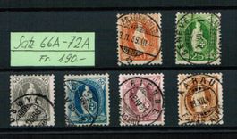 St.Helvetia - Satz 66A-72A gestempelt