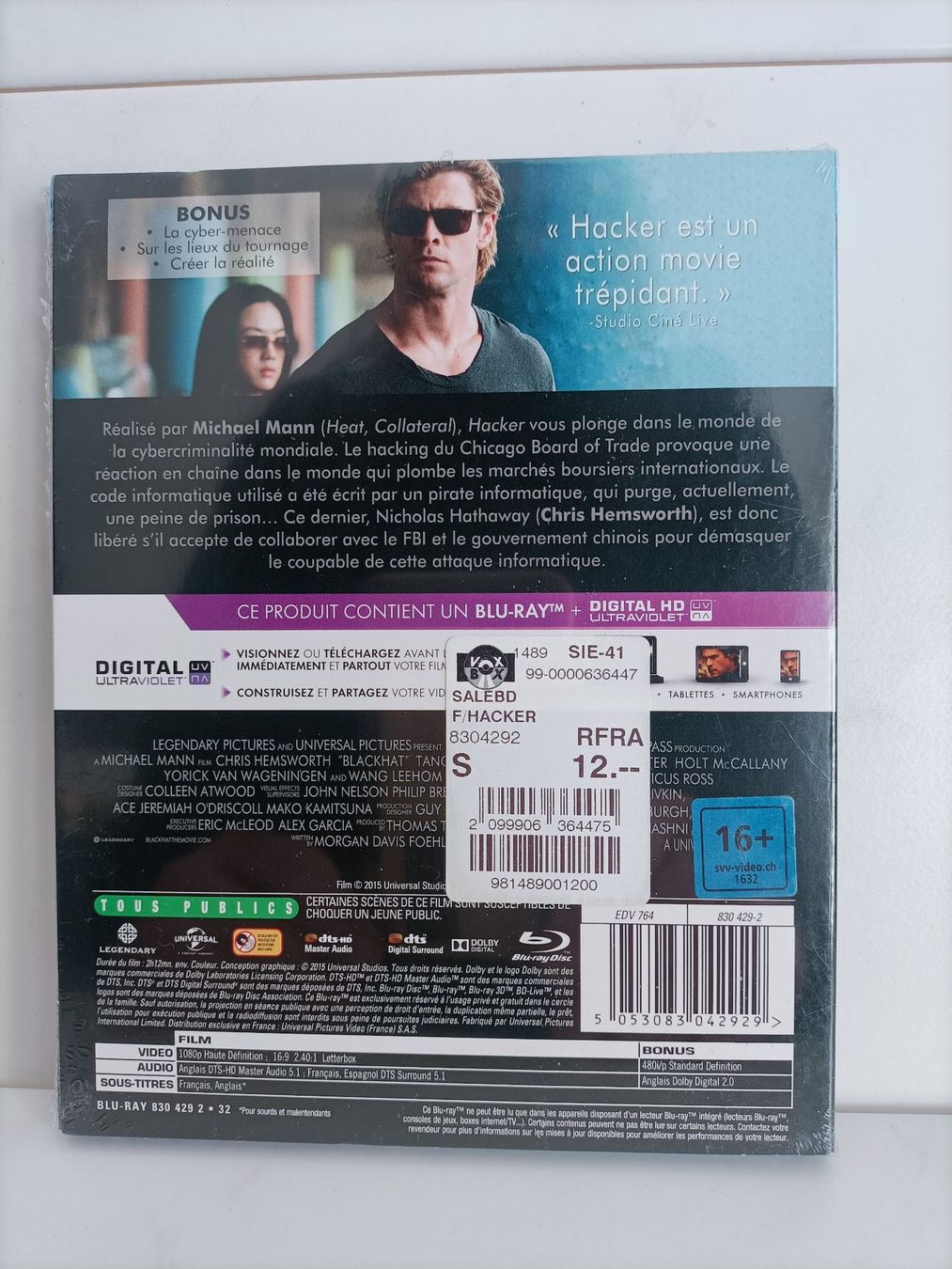 Tutti i DVDs: Blu-Ray Hacker (fr/uk/es) Chris Hemsworth Viola Davis – Nuovo e nell'imballaggio originale da crans montana venduto da AB3963 1