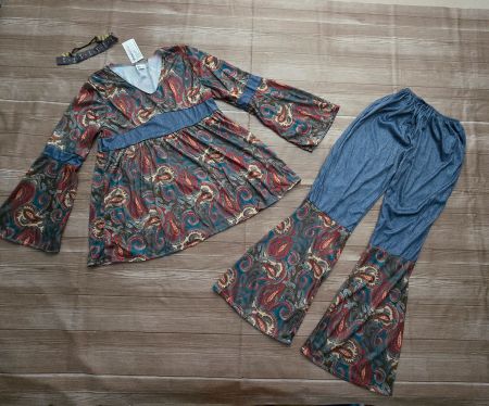 🥳 Hippie-Kostüm - XXL - Peace, Love & Party-Vibes! ☮️🌸