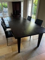 Esstisch Eiche massiv 260 x 110 cm inkl. 4 Lederstühle