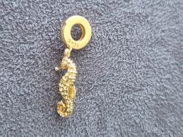 Charm Seepferd goldfarbig +Garantie