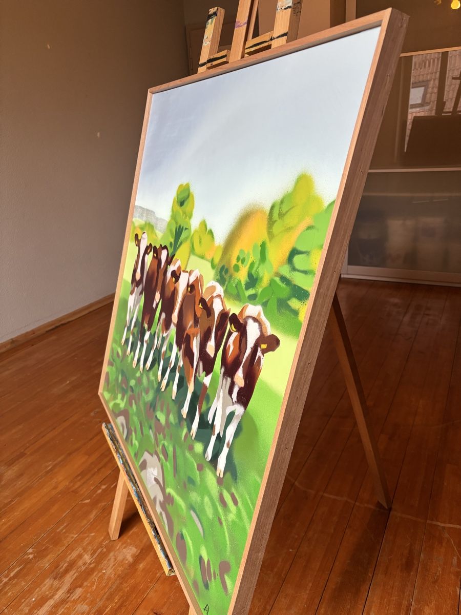 Dipinti: Kühe - gesprayt 90 x 90cm – Nuovo (secondo la descrizione) da Arlesheim venduto da alenka98 2