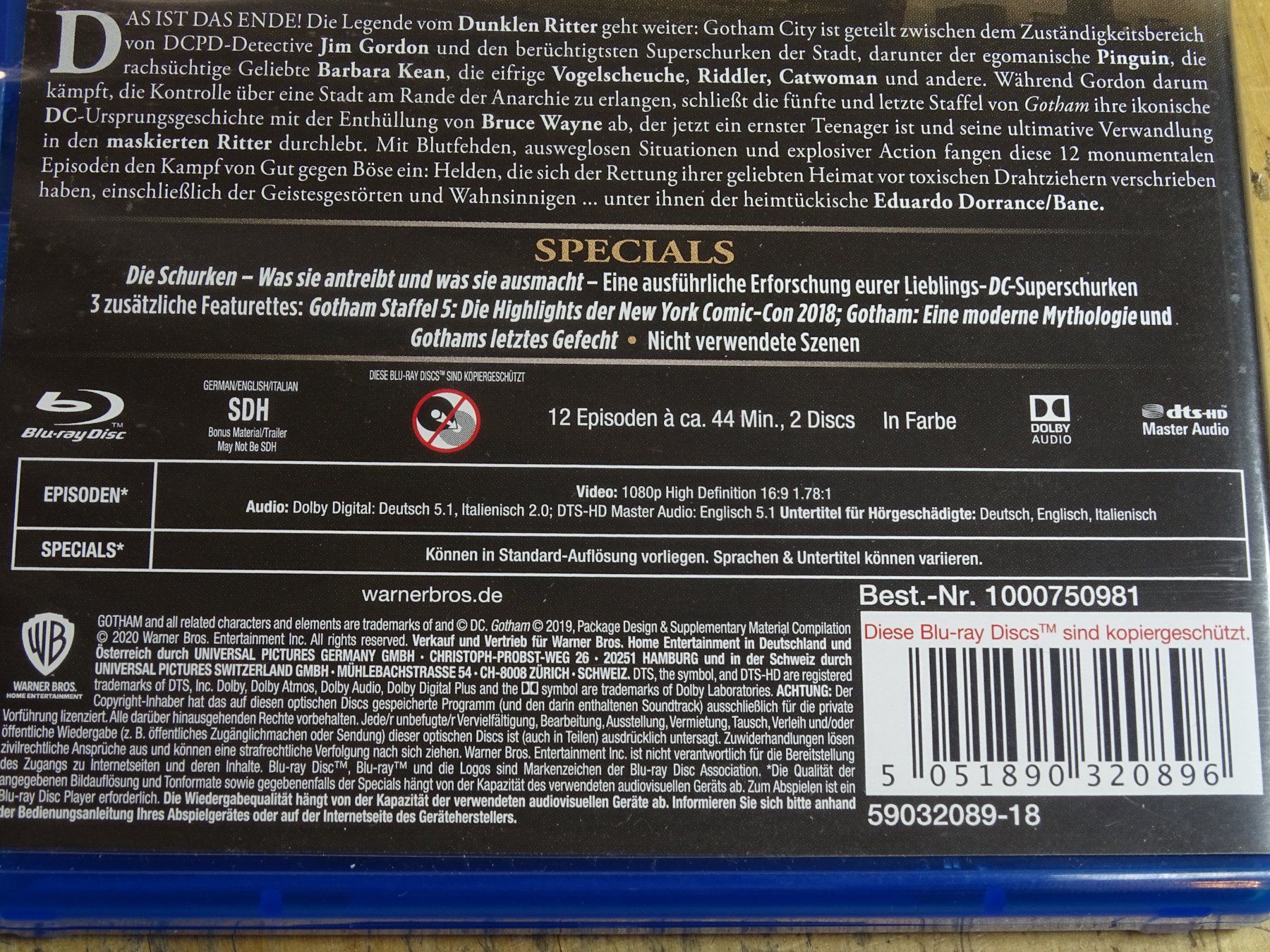 Tutti i DVDs: Gotham / Batman Staffel 1-5 Blu-Ray – Usato da Wohlen AG venduto da Bricktoys 2