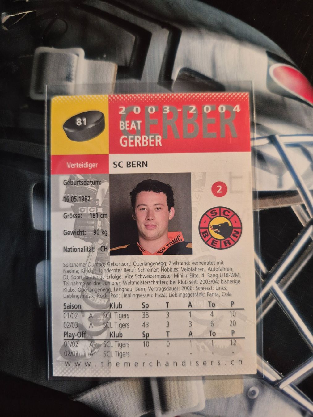 Carte collezionabili: Beat Gerber SC Bern 2003/04 – Usato da Treiten venduto da Sauber73 1
