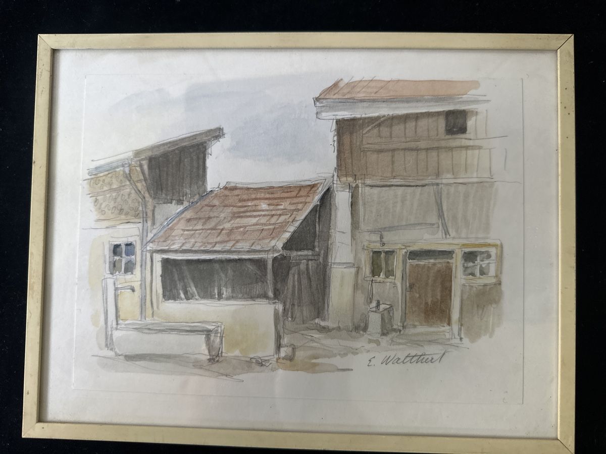 Gemälde: 2er Set Aquarelle - Gemälde von E. Walthiert – Gebraucht aus Zürich von Chaeffeler 2