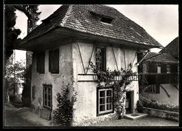 AK Amsoldingen, Turmhaus mit Verbindungstrakt zum Pfarrhaus