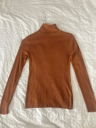 Bronzefarbener Rolli Pullover von Hallhuber Gr. 36-38