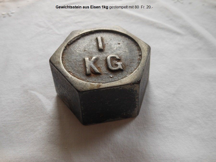 Misurare: GEWICHTSSTEIN 1kg Metall Vintage – Usato da Basel venduto da jea_xtz8
