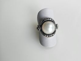 Silberring mit Perle Grösse 52