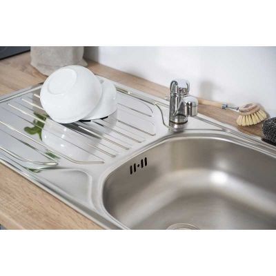Cucine complete: 707 - Küchenzeile Küchenblock Küche 280cm Eiche/Sägerau/Grau – Nuovo e nell'imballaggio originale da Wallenwil venduto da toesstalvertrieb 5