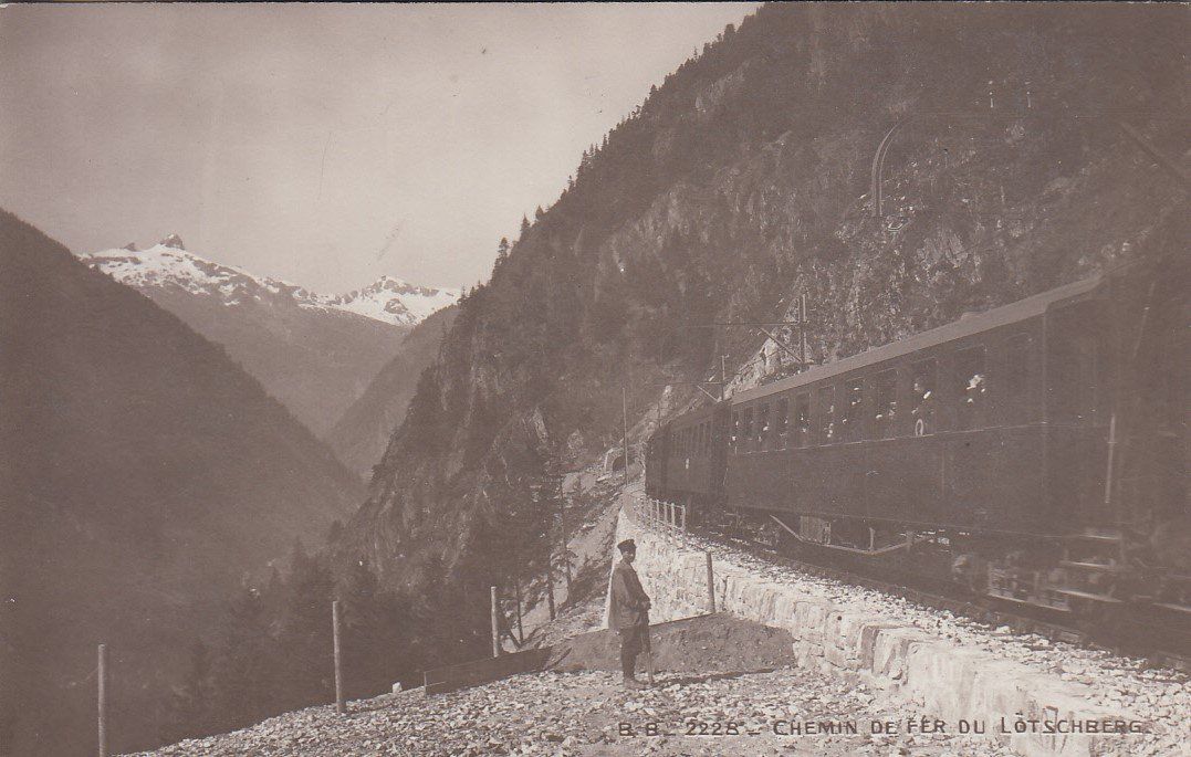 Cartoline postali: Lötschberg  VS  -   Eisenbahn  BLS  /   4  Karten – Usato da Brig venduto da Valcards54 1
